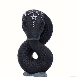 Witchy black‎ snake figurine ouroboros decor